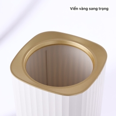 Thùng rác không nắp JAH viền vàng