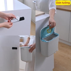 Thùng rác nhựa treo tủ nhà bếp JAH , dán tường nhà tắm thông minh có nắp kèm vành kẹo túi rác