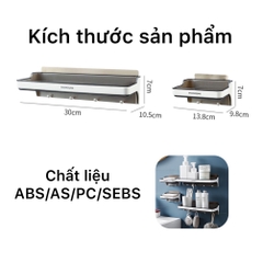 Kệ nhựa dán tường SHUANGQING, kèm móc treo để đồ nhà tắm nhà bếp