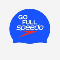 Mũ bơi SLOGAN GO FULL SPEEDO PRT CAP AU DARK BLUE