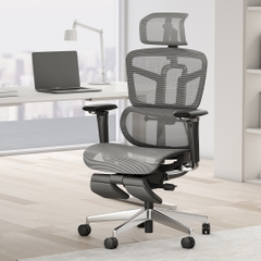 Ghế Xoay Công Thái Học Cao Cấp HBADA Lưng Kép Đệm Lưới Chuẩn Ergonomic 1S – Bản 4D/5D