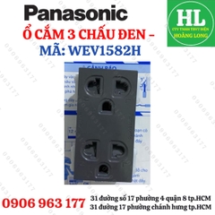 Ổ CẮM ĐƠN WEV1081H, ổ cắm đôi WEV1582H WIDE MÀU ĐEN XÁM PANASONIC