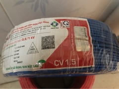 [giá 50 mét] Dây điện cadivi CV 1.5 đơn 1 lõi 7 sợi đồng bên trong CV1.5