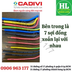 (GIÁ 1 MÉT) DÂY ĐIỆN CADIVI ĐƠN 7 SỢI CV TIẾT DIỆN 1.5 2.5 4.0 6.0 8.0 10 lõi đồng Chính hãng