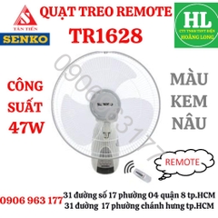 Senko - Quạt treo điều khiển Remote từ xa có REMOTE SENKO TR1628, 47W Chính hãng
