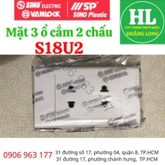 Ổ CẮM SINO - MẶT 2 Ổ CẮM 2 CHẤU MÃ S18U2