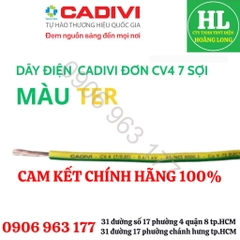 (GIÁ 1 MÉT) DÂY ĐIỆN CADIVI ĐƠN 7 SỢI CV TIẾT DIỆN 1.5 2.5 4.0 6.0 8.0 10 lõi đồng Chính hãng
