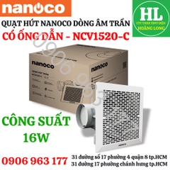 NANOCO - QUẠT HÚT ÂM TRẦN DÙNG ỐNG DẪN NCV1520-C 16W