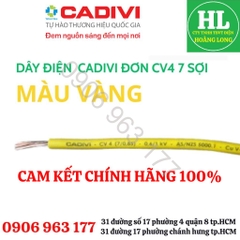 DÂY ĐIỆN CADIVI ĐƠN CV2.5 Chính hãng giá 1 mét