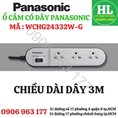 Ổ CẮM DÂY 3 MÉT PANASONIC 3 Ổ 1 CÔNG TẮC WCHG24332W-G