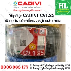 DÂY ĐIỆN CADIVI 1.25 ĐƠN LÕI 7 SỢI CV1.25 (CUỘN 100 MÉT)