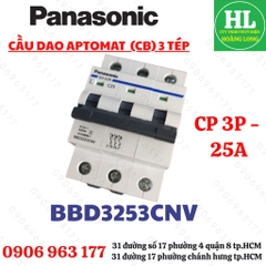CẦU DAO MCB CB 3P 3 PHA 3P 25A BBD3253CNV PANASONIC CHÍNH HÃNG