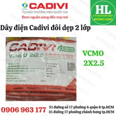 Dây điện CADIVI đôi mềm 2 vỏ VCmo 2X1.5, 2X2.5