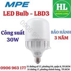 Đèn LED Bulb chống ẩm 30W THÂN NHỰA LBD3-30T, LBD3-30V CHÍNH HÃNG