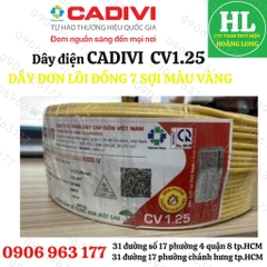 DÂY ĐIỆN CADIVI 1.25 ĐƠN LÕI 7 SỢI CV1.25 (CUỘN 100 MÉT)