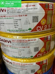 (giá 50 mét) Dây điện Cadivi 2.5 đơn 7 sợi đồng bên trong CV2.5