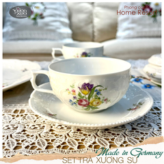 Bộ 4 chén đĩa uống trà, hũ đường sữa, đĩa bánh xương sứ Châu Âu Rosenthal