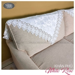 COMBO (Khăn phủ Sofa, trải bàn trà), màu trắng hoa hồng sang trọng nhà VƯỜN XƯA, KBWR-SOFA