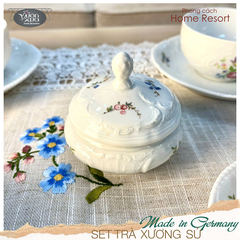 Bộ 4 chén đĩa uống trà, hũ đường sữa, đĩa bánh xương sứ Châu Âu Rosenthal