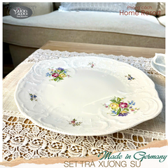 Bộ 4 chén đĩa uống trà, hũ đường sữa, đĩa bánh xương sứ Châu Âu Rosenthal