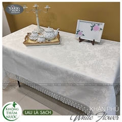 Khăn trải bàn VƯỜN XƯA thêu hoa mùa xuân Hoa Hồng Hoa Cúc KBSG