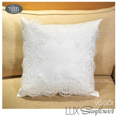 Vỏ gối sofa màu trắng decor phòng khách và bàn trà sofa Vườn Xưa KBSF-45x45cm