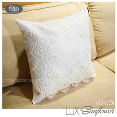 Vỏ gối sofa màu trắng decor phòng khách và bàn trà sofa Vườn Xưa KBSF-45x45cm