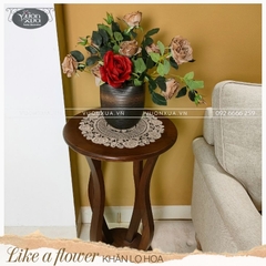 Khăn lót lọ hoa ren chỉ hình Hoa Hồng VƯỜN XƯA, đường kính 30cm, KRLH-HH