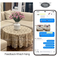 Khăn trải bàn Balcony ngoài trời, vải ren mềm màu be nhà VƯỜN XƯA, KBCI-T