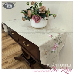 Khăn trải tủ, kệ thêu hoa hồng , đẹp mảnh mai, duy mỹ