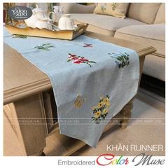 Khăn trải bàn Decor VƯỜN XƯA thêu Hoa Cỏ Bốn Mùa đẹp độc đáo KBCM