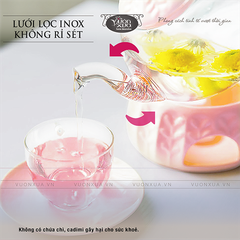 Bộ ấm trà thuỷ tinh chịu nhiệt có đế nến, bộ ấm chén uống trà cao cấp 600ml