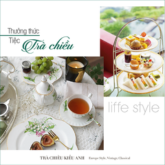 Bộ ấm chén uống trà Anna thung lũng hoa huệ nhà VƯỜN XƯA, trà chiều kiểu Anh, bộ tách cà phê Vintage