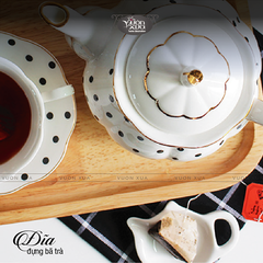 Đĩa đựng bã trà (bánh) phong cách vintage VƯỜN XƯA, đĩa trang trí tiệc trà