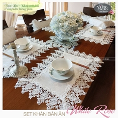 COMBO SALE (6 TẤM LÓT ĐĨA) tấm lót bàn ăn hoa hồng trắng VƯỜN XƯA, KBWR3550_6
