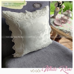 Khăn trải bàn trà sofa, màu trắng hoa chìm, CHỐNG NƯỚC, CHỐNG THẤM