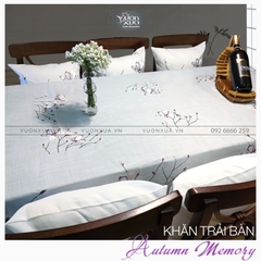 Khăn trải bàn VƯỜN XƯA thêu Cành Hoa Lan tím đẹp sang trọng thanh nhã KBAM