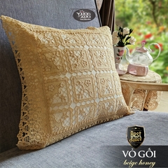Vỏ gối tựa lưng sofa VƯỜN XƯA ren màu be nhà VƯỜN XƯA, KBBH