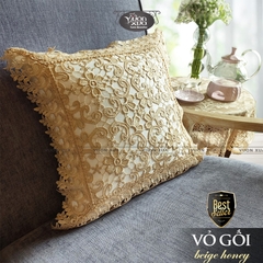 Vỏ gối tựa lưng sofa VƯỜN XƯA ren màu be nhà VƯỜN XƯA, KBBH