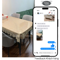 Khăn phủ bàn phòng khách, vỏ gối vải ren mềm màu be đẹp đồng bộ