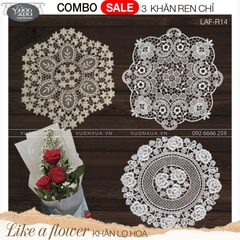COMBO SALE (3 LÓT LỌ HOA) khăn lọ hoa Vườn Xưa, LAF-R14