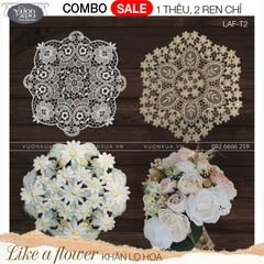 COMBO SALE (3 LÓT LỌ HOA) khăn lọ hoa Vườn Xưa, LAF-T2