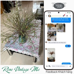 Khăn trải bàn chữ nhật VƯỜN XƯA Hoa Hồng Vintage đẹp thanh lịch KBRVM