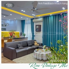 Khăn trải bàn tròn VƯỜN XƯA Hoa Hồng Vintage đẹp thanh lịch KBRVM