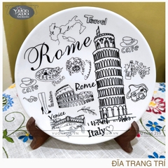 Đĩa sứ trang trí phong cách Châu Âu, đường kính 20cm