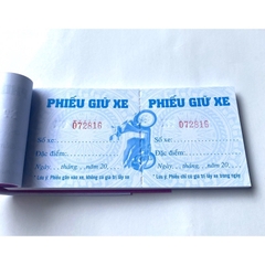 Phiếu giữ xe có số loại dày