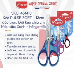Kéo Học Sinh Maped Pulse Soft 13cm – Lưỡi Thép Không Gỉ