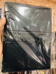 Sổ da còng B5 nút bấm xanh đen