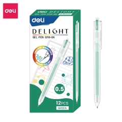 Bút Gel 0.5mm Deli Xanh Lá Đậm