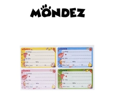 Nhãn vở 4 ô (16cái)  Mondez M90004